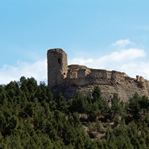 Spain. Aragon. Calatayud. Castle and walls of the complex of