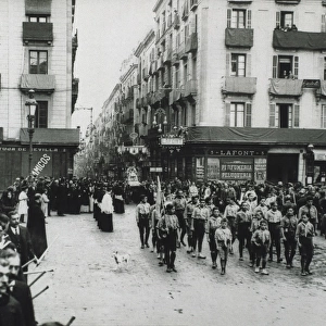 SPAIN. Barcelona. Spain (1914). Religious procession
