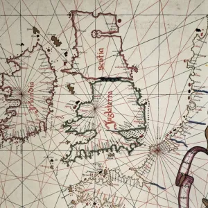 Spanish map of England, Scotland and Ireland