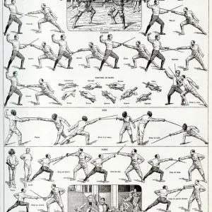 Fencing Positions Print, 1930 Fencing Positions Print, 1930
