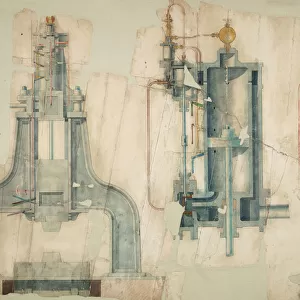 Steam hammer, details of piston and cylinder
