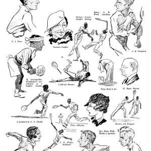 Strokes at Wimbledon - caricatures of tennis players