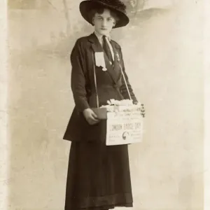 Suffragette Selling Badges Print, circa 1910s Suffragette Selling Badges Print, circa 1910s
