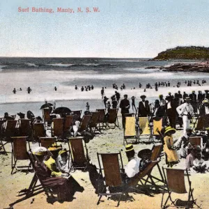 Surf bathing, Manly Beach, Sydney, NSW, Australia