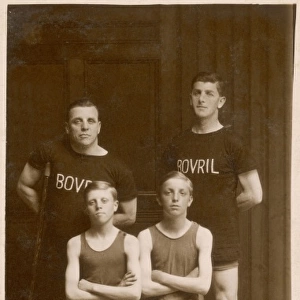 Four swimmers, two in Bovril teeshirts