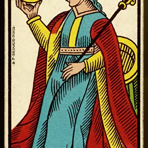 Tarot Card - Reyne de Deniers (Queen of Coins)