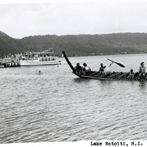 Tasman, New Zealand - waka (canoe) on Lake Rotoiti