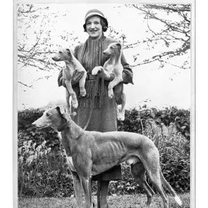 1932 Tatler Print: Mrs Arundel Kempton with Mick the Miller 1932 Tatler Print: Mrs Arundel Kempton with Mick the Miller
