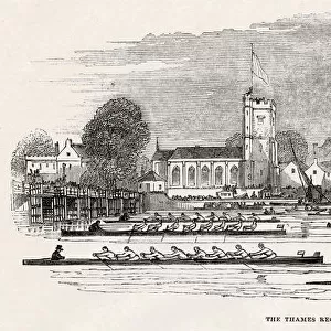 Thames Regatta, Putney Bridge 1846
