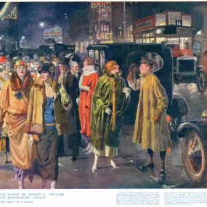 Theatre Crowd in Shaftesbury Avenue, London