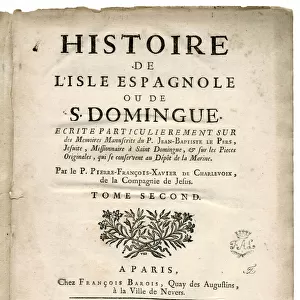 Title page, Histoire de l Isle Espagnole ou de S. Domingue