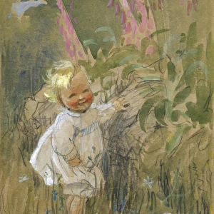 Toddler in a garden by Muriel Dawson