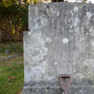 The Tomb of Gertrude Jekyll by Lutyens with her fork