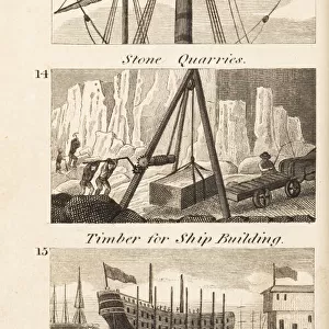 Trades in Regency England. Sail cloth, stone quarries