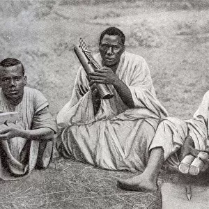 Tribesmen with instruments, Cameroon, Central West Africa