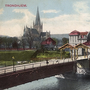 Trondheim - Bybroan and view of the Cathedral