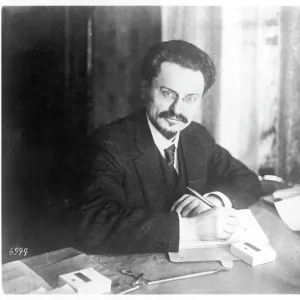 Trotsky at Desk