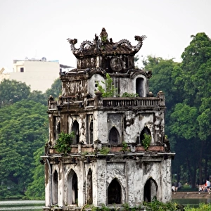 The Turtle Tower in Hoan Kiem Lake in Hanoi, Vietnam