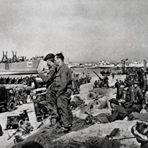 Unloading Supplies in Normandy; Second World War, 1944