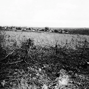 View of Combles from old German trench, WW1