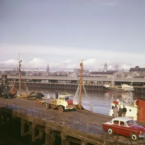 View of the harbour and quayside, Aberdeen, Scotland