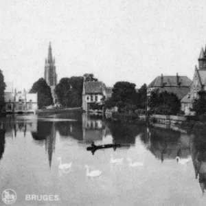 View of Le Lac d Amour, Bruges, Belgium