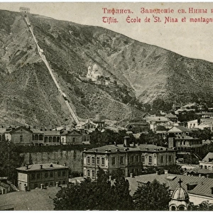 View of Mtatsminda Mountain, Tbilisi, Georgia