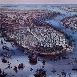 View of New York City 1849 and Waterways Date: 1849