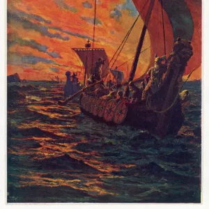 Historical Prints & Posters: Viking ships and weaponry