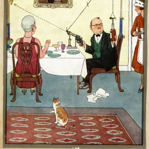 W Heath Robinson - Opening the Wine Bottle