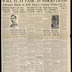 Black and White Print of the Wall Street Crash 1929