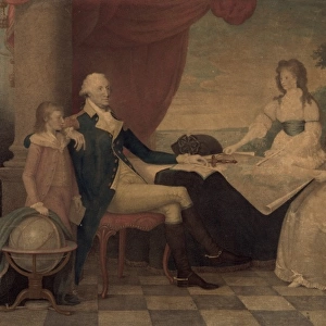 The Washington family--George Washington, his lady, and her