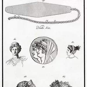 Some of the ways in which Greek women did their hair, using a nimbus as ornament