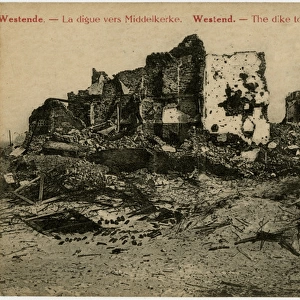 Westende, Belgium -- ruined buildings, WW1