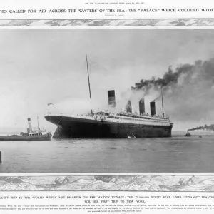 The White Star liner Titanic leaving Southampton