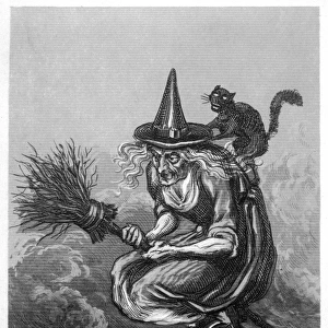 Witch & Cat & Broomstick