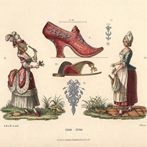 Women in the fashions of the mid-18th century