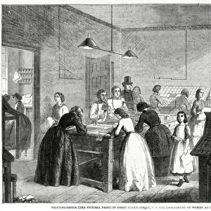 Women working at the Victoria Press 1861