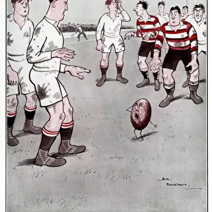 When the Worm Turns - H. M. Bateman rugby cartoon