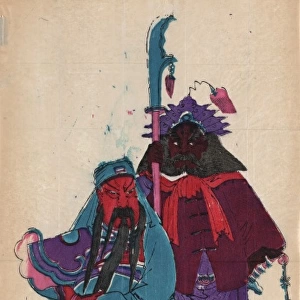 Wu Ti, or Kuan Ti, Chinese war god, and his squire Chou-tsan