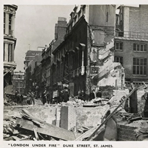 WW2 - London under fire - bomb damage in Duke Street