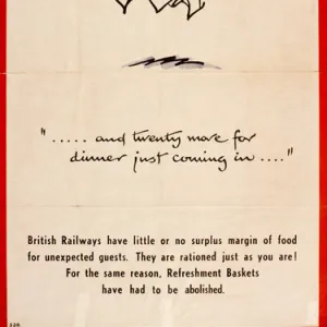 WW2 poster, British Rail catering information