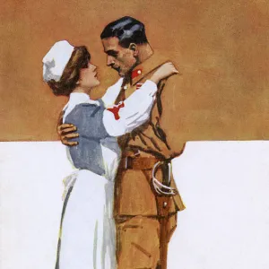 WWI - Wounded soldier in the arms of his nurse