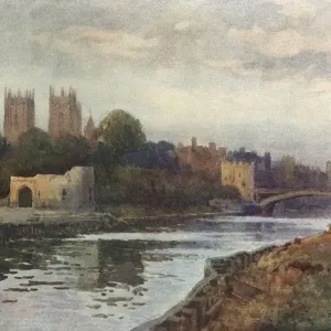 Distant View of York from the River Ouse Print circa 1909 Distant View of York from the River Ouse Print circa 1909