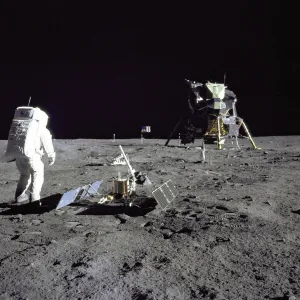 Aldrin Looks Back at Tranquility Base