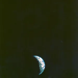 First Picture of the Earth and Moon in a Single Frame