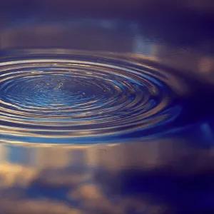 Ripple on Water - With reflection of clouds