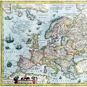 17th century map of Europe