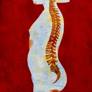 Artwork of spine on profile of a young girl