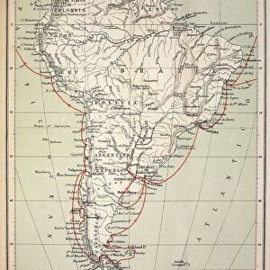 Darwins Beagle Voyage Map South America